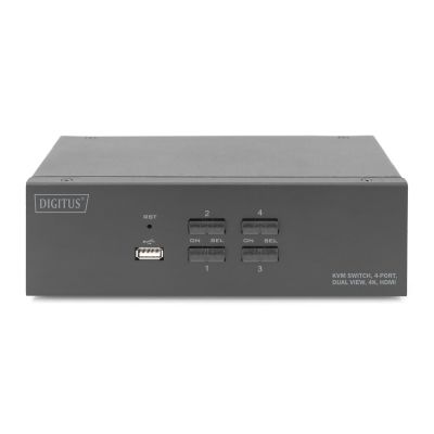 4. Digitus KVM Switch, 4-Port, Dual Monitor Support, 4K, HDMI®