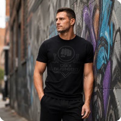 2. Men's T-shirt Black Cotton T-shirt DBX Bushido
