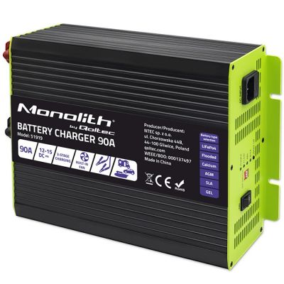 13. Monolith Charger for LiFePO4 AGM GEL SLA Batteries 90A 12V, Fast Charging