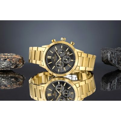 6. Giewont Chronograph Sapphire Gold Black Men's Watch GW8510-B5
