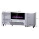 4. PAFOS chest of drawers with electric fireplace 180x42x82 white matt