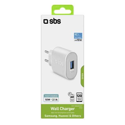 2. SBS TETR1USB2AWFAST 10W USB-A Wall Charger - White