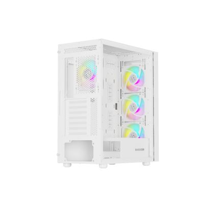 19. GENESIS DIAXID 605 ARGB MIDI TOWER CASE WITH WINDOW, USB-C, WHITE