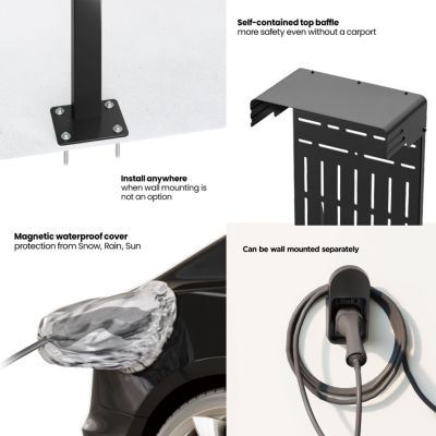 13. Outdoor stand for Maclean EV and PHEV car chargers, steel, 15 kg max., MCE456