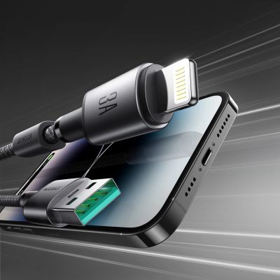 8. Joyroom S-A50 Unlimited Series 3A USB-A - Lightning Cable with Magnetic Organizer 1.2m - Gray