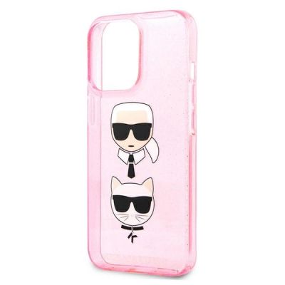 6. Karl Lagerfeld KLHCP13LKCTUGLP iPhone 13 Pro / 13 6,1" różowy/pink hardcase Glitter Karl's & Choupette