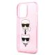 6. Karl Lagerfeld KLHCP13LKCTUGLP iPhone 13 Pro / 13 6,1" różowy/pink hardcase Glitter Karl's & Choupette