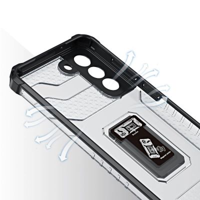 5. Crystal Ring Case tough hybrid cover + magnetic holder for Samsung Galaxy S22 + (S22 Plus) blue