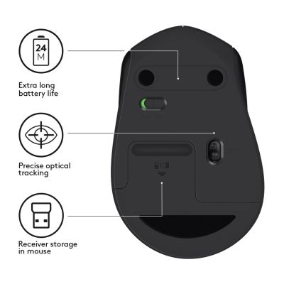 3. Logitech M330 Mouse 910-004909 (USB 2.0; black; optical)