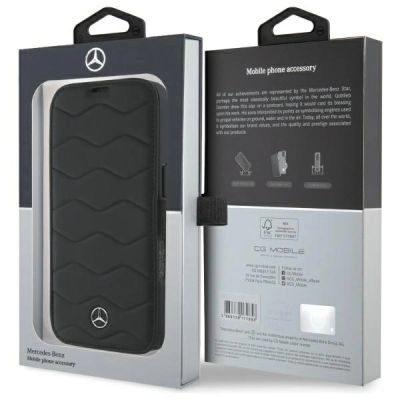 8. Mercedes MB Waves Leather Case for iPhone 16 Pro Max - Black