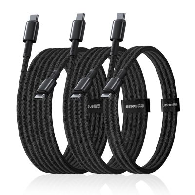 Baseus Tungsten Gold 100W USB-C Cable Set - USB-C 1m 2m 3m - Black