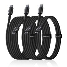 Baseus Tungsten Gold 100W USB-C Cable Set - USB-C 1m 2m 3m - Black