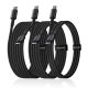 Baseus Tungsten Gold 100W USB-C Cable Set - USB-C 1m 2m 3m - Black