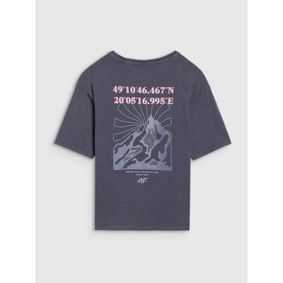 6. Oversized T-shirt with print for girls 4F 4FJWSS25TTSHF1853-22S