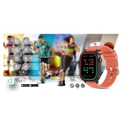 16. Gravity GT15-3 Smartwatch Red Silicone Strap + Black Bracelet