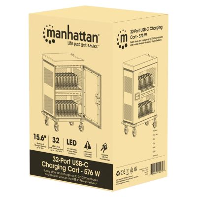 5. Manhattan 102353 Mobile Device Cabinet, Mobile Device Management Cart, Grey