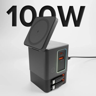 2. SBS Power Dock 6-in-1 with MagSafe, Stand, and USB-C Cables 65W – Black
