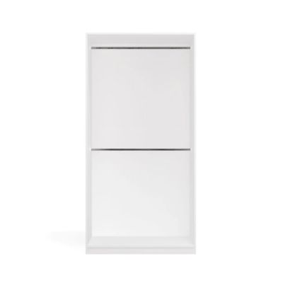 OPENO 2W WHITE Wardrobe, Modular Rack with 2 Hanging Rails for the Bedroom