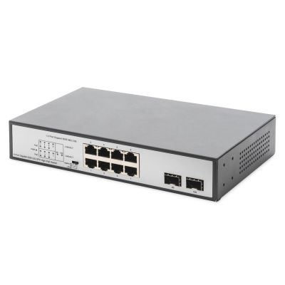 5. Digitus Unmanaged desktop network switch 8x RJ45 Gb/s (including 6xPoE) + 2x SFP, PoE++ max budget 180W