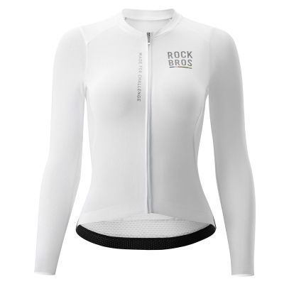 2. Rockbros 15110012005 ROAD TO SKY Women's Cycling Jersey, Long Sleeve, L - White