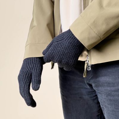 2. Braided telephone gloves with cut-outs for fingers - black