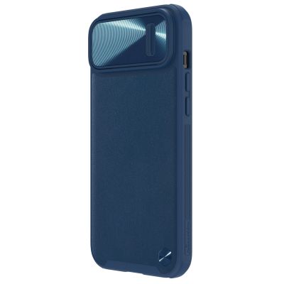 3. Nillkin CamShield Leather S Case iPhone 14 Plus case with camera cover blue