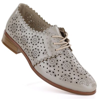 Women's openwork oxford shoes, gold, Potocki 12778