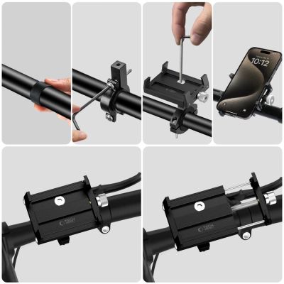 5. Tech-Protect V4 Bike Handlebar Phone Holder - Black