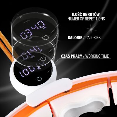 7. HHM21 HULA HOP WHITE/ORANGE WITH MAGNETS, TPE PROTECTION AND WEIGHT + HMS COUNTER