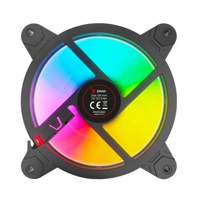 10. SAVIO SET OF 4 ARGB FANS 120 MM WITH CONTROLLER AND REMOTE CONTROL FAN-01