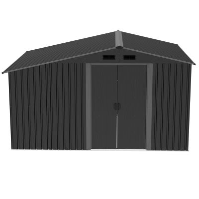 20. METAL GARDEN TOOL SHELF WITH WOOD SHELF 308X245X202CM