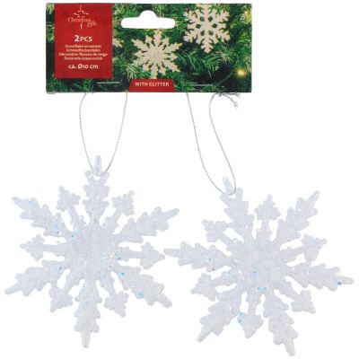 24. SNOWFLAKE BAUBLE PENDANT 2 PCS PATTERN 12 ARMS