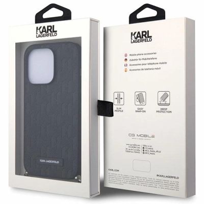 7. Karl Lagerfeld KLHCP14LSACKLHPK iPhone 14 Pro 6.1" black/black hardcase Saffiano Monogram Chain