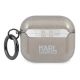 2. Karl Lagerfeld Glitter Karl's Head Case for AirPods 3 - Black