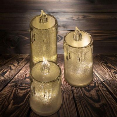 29. DECORATIVE CANDLE 3 PCS TRANSPARENT WARM WHITE 1 LED