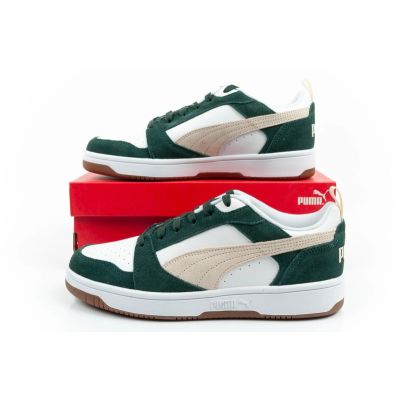 10. Puma Rebound v6 men's sports sneakers fashionable comfortable white green