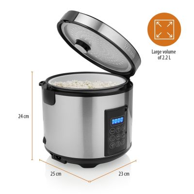 9. Tristar RK-6138 Digital Rice Cooker and Steamer 900 W 2.2 L Number of Programs 7 Gray