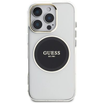 3. Guess IML Metal Colored Circle Classic Logo MagSafe case for iPhone 16 Pro - black
