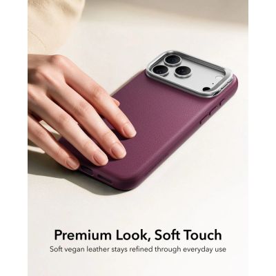 3. ESR Atelier Kickstand MagSafe Case for iPhone 18 Pro / 17 Pro - burgundy