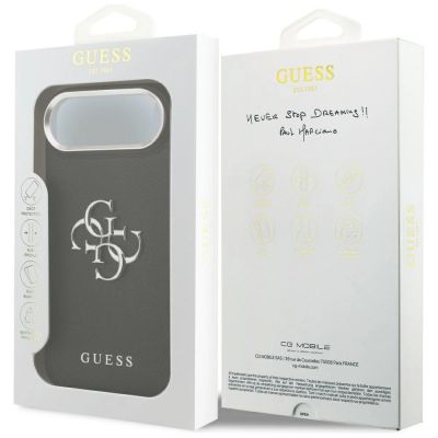 8. Guess Grained Big 4G Classic Logo case for iPhone 17 Air - black
