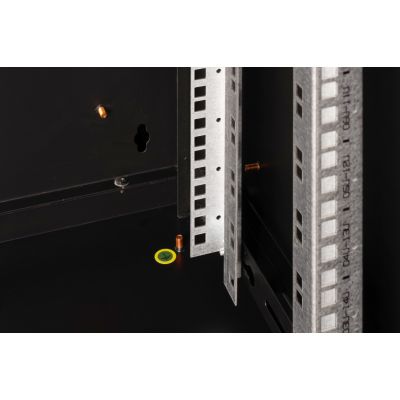 7. Digitus Unique 19" 16U wall-mounted network cabinet 600x450, glass door, black, undivided, assembled, 100kg