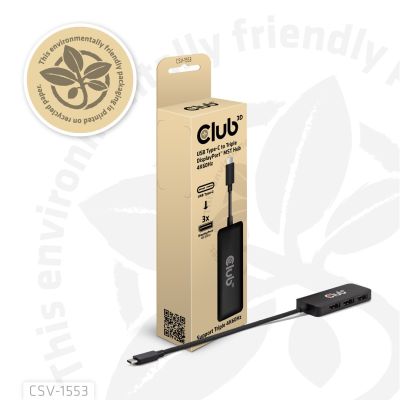 8. CLUB3D CSV-1553 USB Type-C Hubs and Concentrators, Black