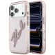 Karl Lagerfeld IML Big Signature Resin Metal Frame Case for iPhone 18 Pro Max / 17 Pro Max - Pink
