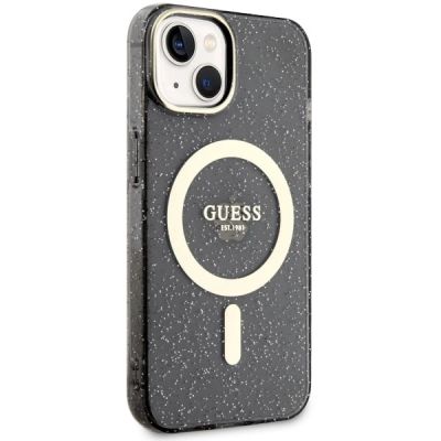 4. Guess GUHMP14MHCMCGK iPhone 14 Plus 6.7" black/black hardcase Glitter Gold MagSafe
