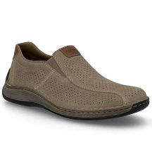 Men's leather openwork slip-on shoes, brown, Rieker 05272-64