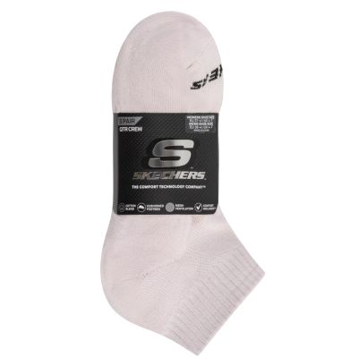 2. Skechers 5pk Unisex 1/2 Terry Qtr Crew S602095-680 Pink 39-42