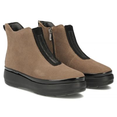 4. Women's beige platform ankle boots Filippo DBT8264