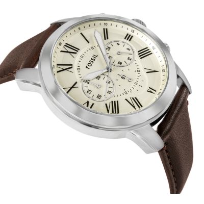 3. FOSSIL Grant Leather Men's Watch FS4735 + BOX