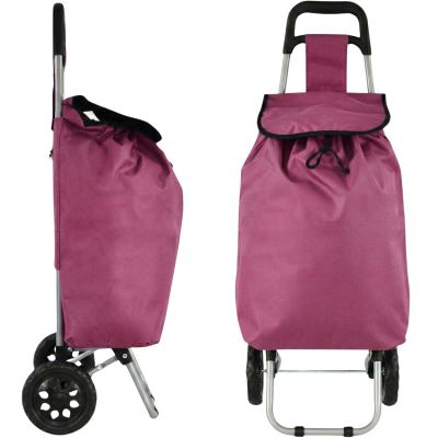 3. TROLLEY SHOPPING BAG ON WHEELS WITH FRAME 33L RED
