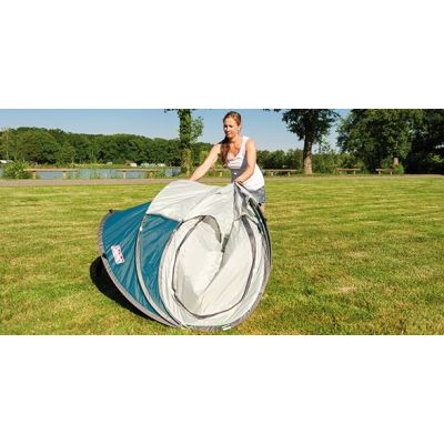 5. Coleman Galiano 4 FastPitch Pop Up Tent 4 Person Green, Gray